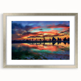 Abstract landscape wall art framed in silver, featuring vibrant colors and intricate textures, ideal for modern home decor. Perfect for adding a touch of elegance to any room.