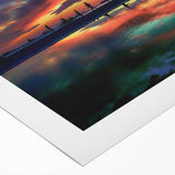 Abstract landscape wall art on rolled canvas showcasing vibrant colors and fluid shapes, perfect for modern home decor; packaged securely for delivery.