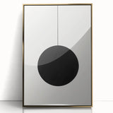Framed abstract minimalist wall art featuring a gold-acrylic design, showcasing elegant geometric shapes against a soft white background, perfect for modern decor.