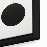 Close-up of a framed abstract minimalist wall art piece, showcasing soft pastel colors and geometric shapes, ideal for modern home decor.