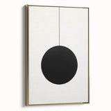 Abstract minimalist wall art featuring a sleek gold frame and a modern design, showcasing elegant lines and shapes on a canvas, ideal for contemporary decor.