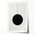 Abstract minimalist wall art print showcasing soft pastel colors and geometric shapes, elegantly rolled and packaged in a protective cardboard tube for easy display.
