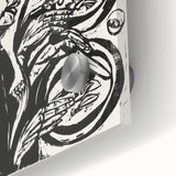 Expressionist Monochrome Dinner Scene Wall Art - Bold Black & White Design