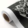 Expressionist Monochrome Dinner Scene Wall Art - Bold Black & White Design