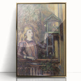 Impressionist Art Print - Girl with Birdcage (Jeune fille à la volière) by Paul Cézanne - Wall Art Decor