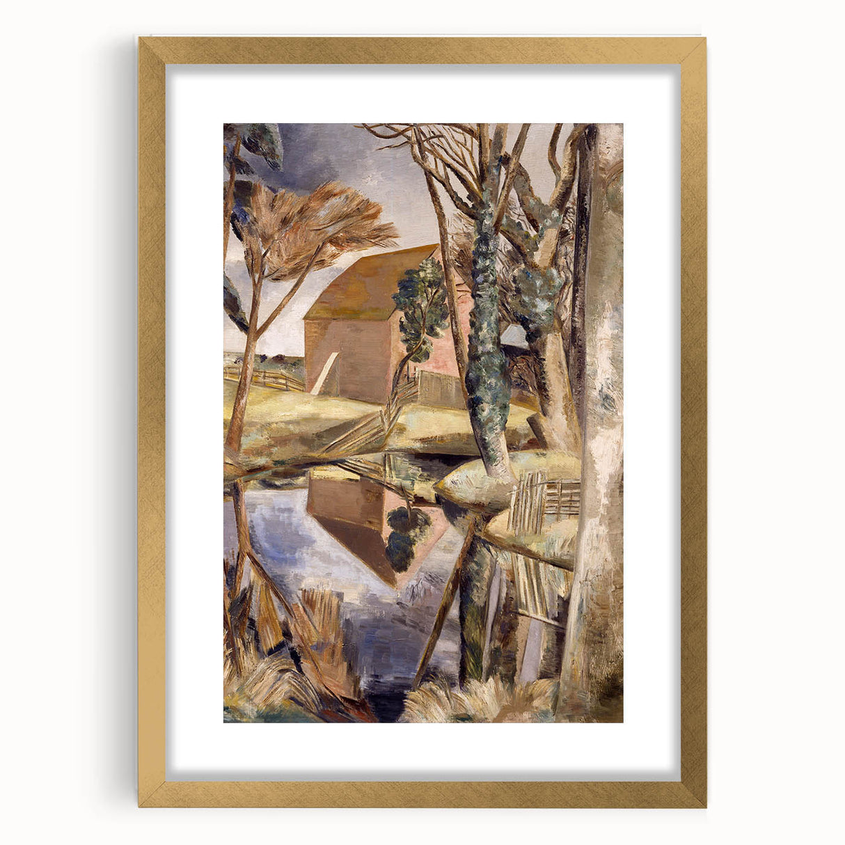 Oxenbridge Pond Landscape - Modern Nature Art Print by Paul Nash