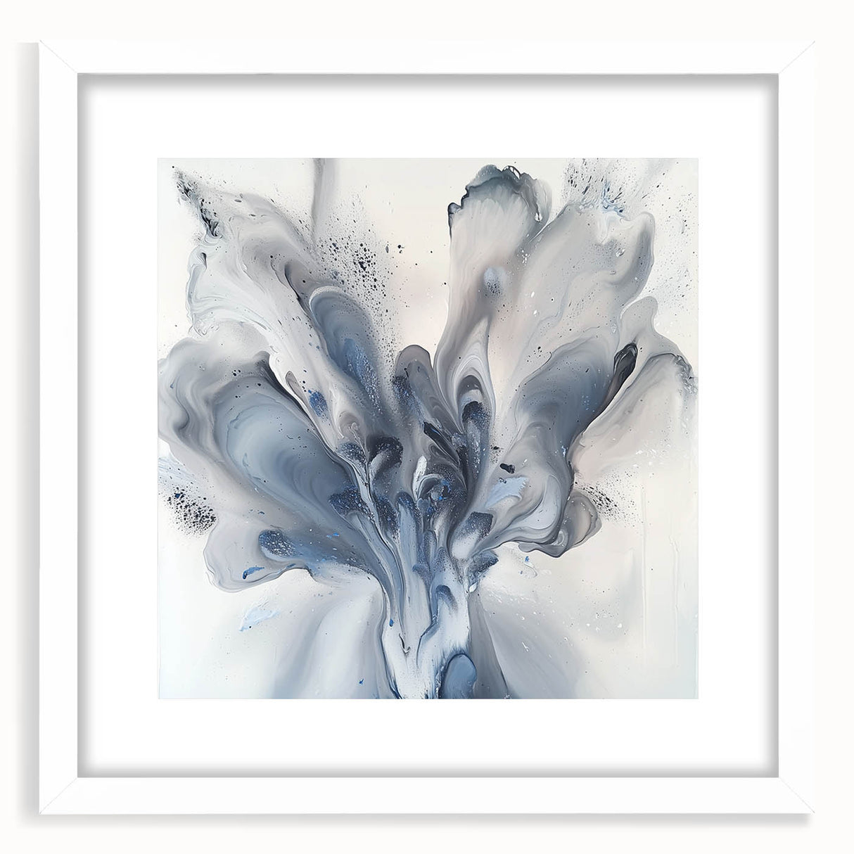Dining Room Wall Art – Elegant Blue and Gray Abstract Canvas