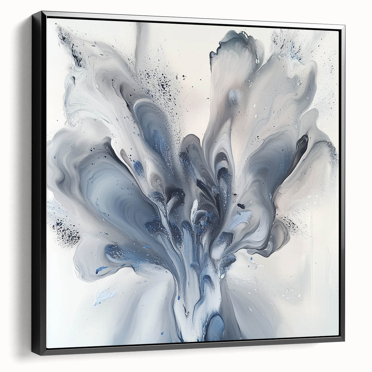 Dining Room Wall Art – Elegant Blue and Gray Abstract Canvas