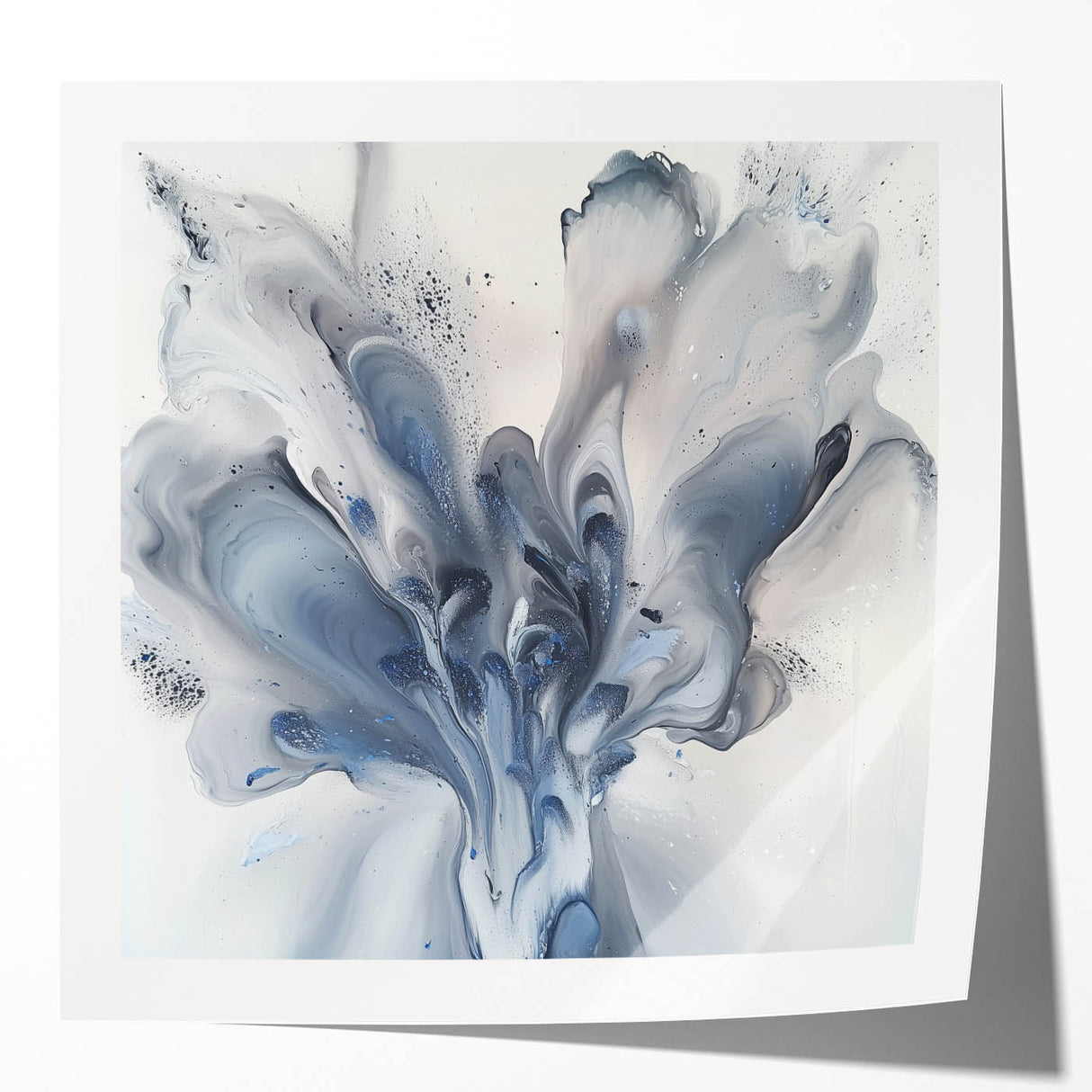 Dining Room Wall Art – Elegant Blue and Gray Abstract Canvas