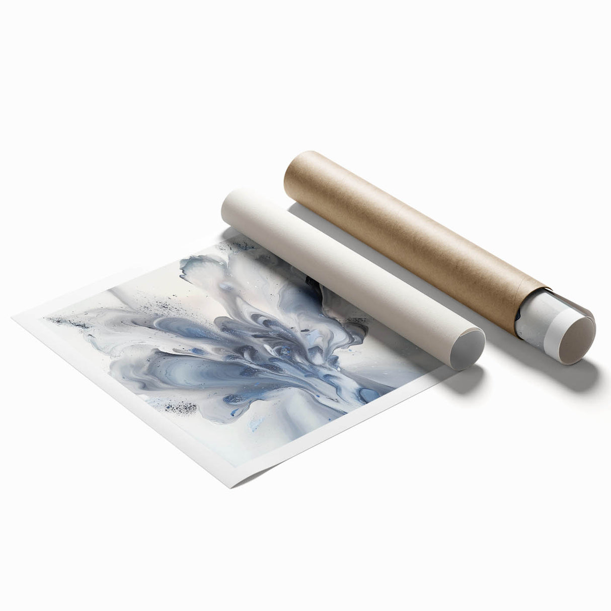 Dining Room Wall Art – Elegant Blue and Gray Abstract Canvas