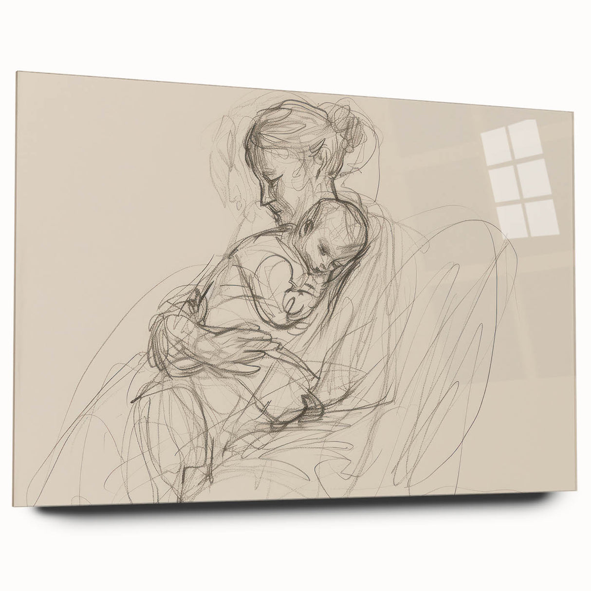 Abstract figurative side view of an acrylic glass artwork, showcasing vibrant colors and dynamic shapes, ideal for modern decor and artistic expression.