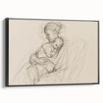 Abstract figurative framed canvas artwork showcasing bold black and white shapes, elegantly presented in a modern frame, perfect for contemporary home decor.