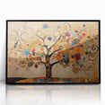 Framed abstract floral wall art showcasing vibrant colors and intricate designs, presented in a sleek black frame, perfect for modern home decor.