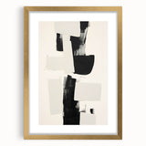 Abstract minimalist wall art framed in gold, showcasing a sleek design with a matte finish, perfect for modern decor and enhancing interior aesthetics.