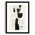 Abstract minimalist wall art framed with a mat, showcasing soft pastel colors and geometric shapes, perfect for modern home decor in living spaces.