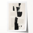 Abstract minimalist wall art print showcasing soft pastel colors and geometric shapes, elegantly rolled and ready for framing, enhancing modern home décor.