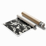Dynamic Black & White Expressionist Wall Art - Abstract Animal Design