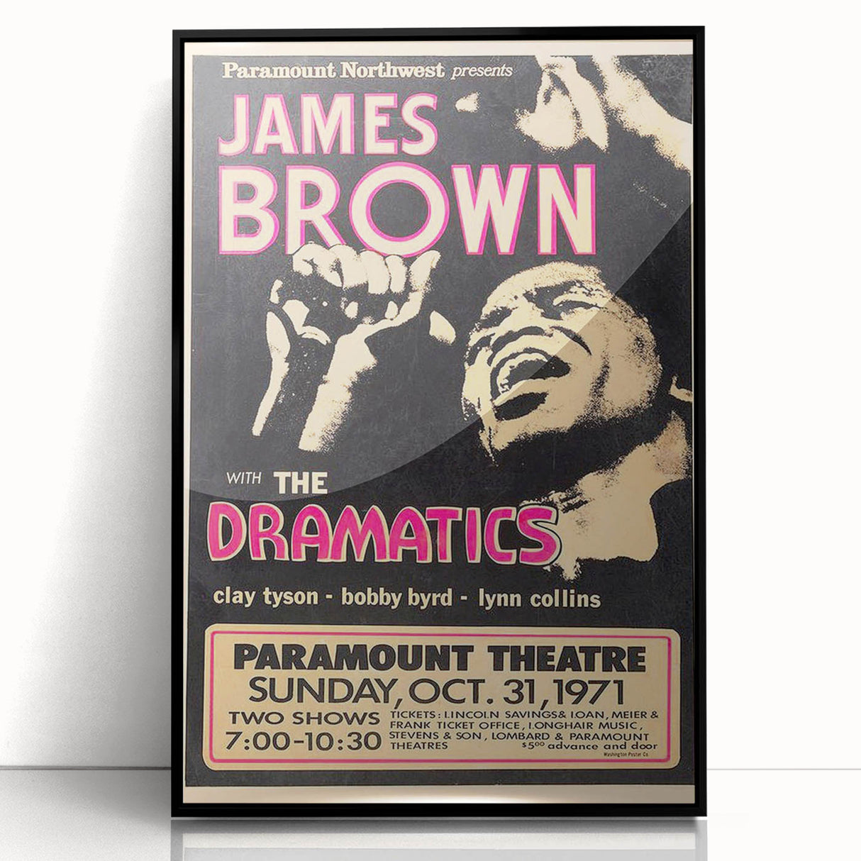 James Brown Retro Wall Art – Vintage 1971 Paramount Concert Print