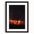 Extra large abstract art print featuring vibrant autumn colors on a textured canvas, framed in black.