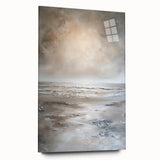 Abstract landscape wall art displayed in a side view, featuring vibrant colors and smooth acrylic glass finish, perfect for modern home decor.