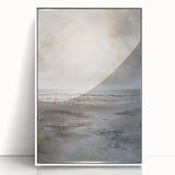 Framed acrylic wall art depicting an abstract landscape with vibrant colors, set against a white background, ideal for modern home decor or office spaces.