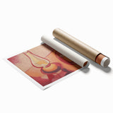 Still Life with Lamp - Warm Modern Wall Art in Red and Orange Tones