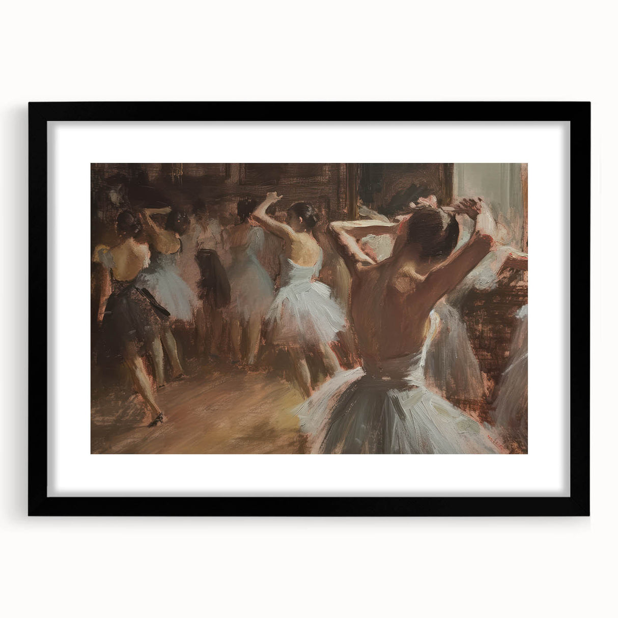 Abstract figurative art frame with a sleek black finish, showcasing a contemporary design. Ideal for modern decor, enhancing any living space or office.