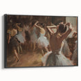Framed abstract figurative canvas artwork with a black side view, showcasing vibrant colors and unique patterns, ideal for modern home decor and artistic expression.