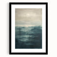 Abstract landscape wall art framed in black with a white mat, showcasing vibrant colors and fluid shapes, adding a modern touch to home decor. Ideal for living rooms or offices.
