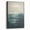 Framed abstract landscape wall art in black frame showcasing vibrant colors and fluid shapes, perfect for modern home decor. Ideal for enhancing living spaces.