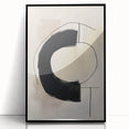 Framed abstract minimalist wall art featuring a sleek black design, displayed from the front, ideal for modern home decor. Perfect for enhancing interior aesthetics.
