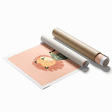 Scooter Riding Lion Nursery Art for Kids - Playroom Wall Art