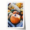 Extra large rolled print of a floral art depicting autumn foliage in muted orange and brown tones.