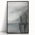 Framed abstract figurative artwork with a black acrylic finish, showcasing vibrant colors and dynamic shapes, ideal for modern home decor. Perfect for adding a contemporary touch to any living space.