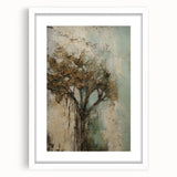 Framed abstract floral artwork with a white mat, showcasing vibrant colors and intricate details, ideal for home decor and modern interiors.
