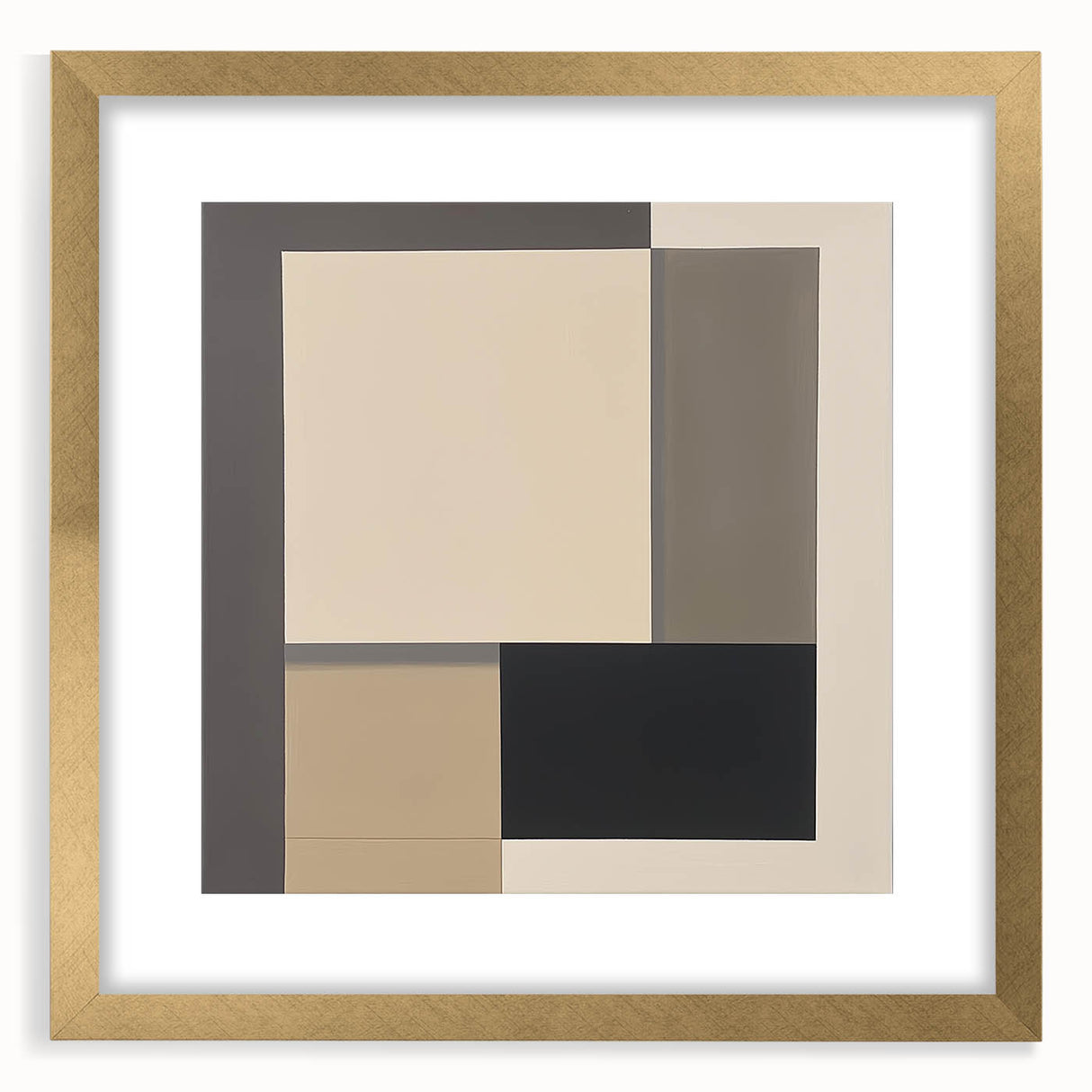 Contemporary Abstract Canvas – Neutral Block Geometry Design