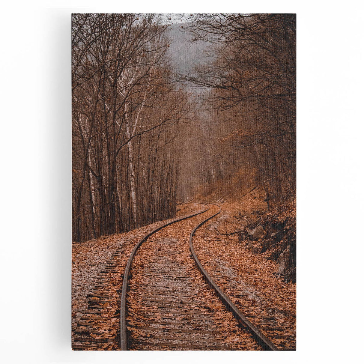 Large black and white canvas depicting a stylized autumn tree, ideal for kitchen wall art.