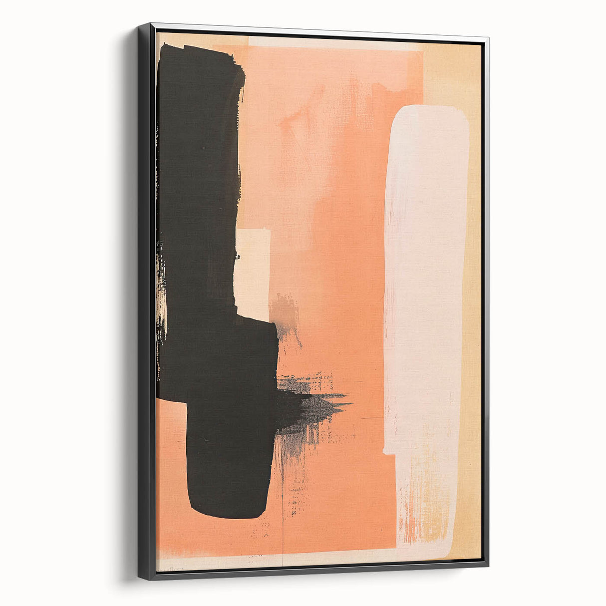Acrylic Dining Room Artwork – Bold Black and Peach Abstract
