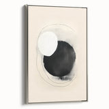 Abstract minimalist wall art featuring a framed canvas with a sleek silver edge, showcasing an elegant design ideal for modern home decor. Perfect for adding a contemporary touch to living spaces, this artwork emphasizes simplicity and sophistication.