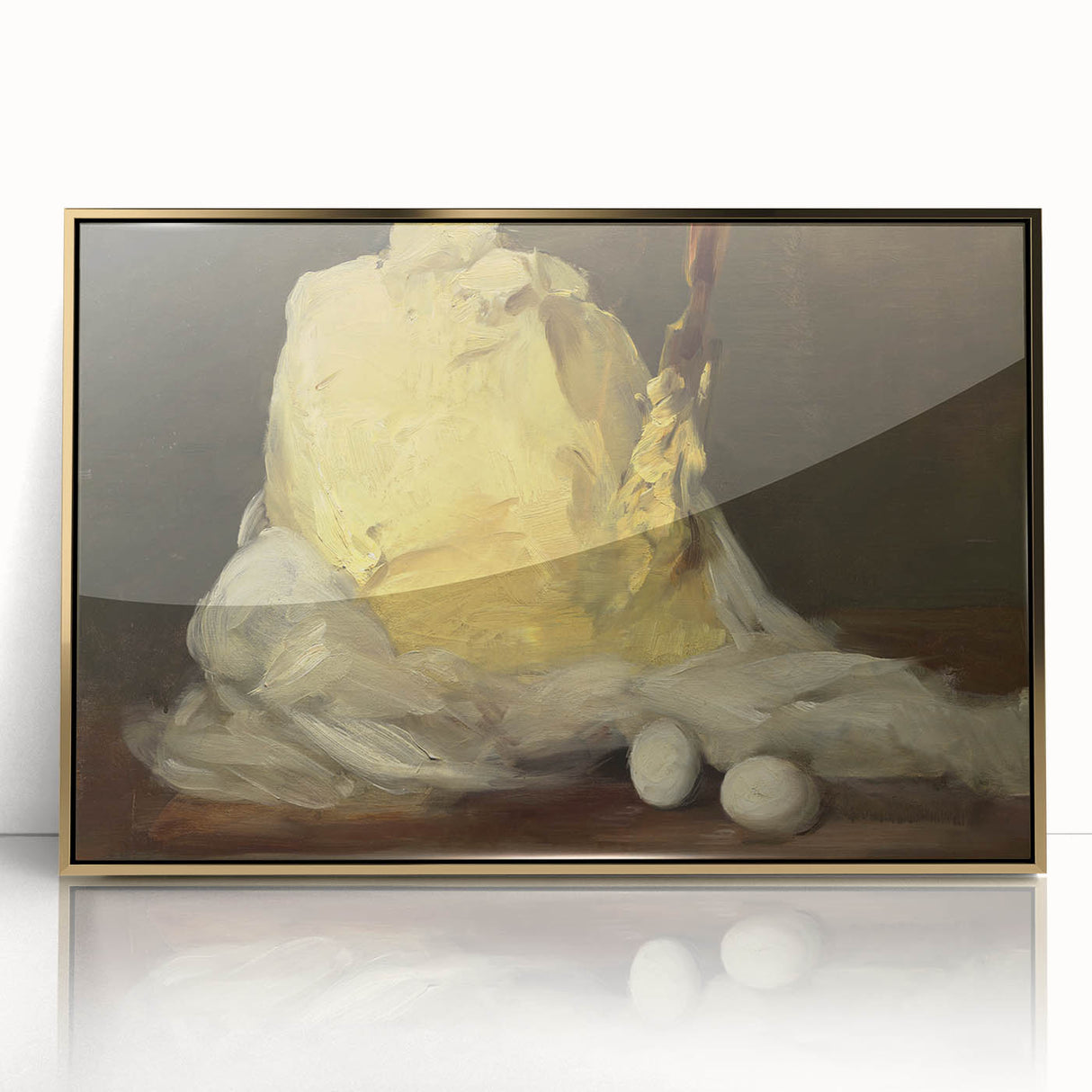 Realism Art Prints - Classical Realism Still Life of Butter and Eggs