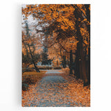 Large black and white stretched canvas depicting a minimalist fall tree, ideal for kitchen wall art.
