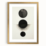 Abstract minimalist wall art framed in gold, showcasing a geometric design with soft colors, perfect for modern home decor. Ideal for enhancing contemporary spaces.