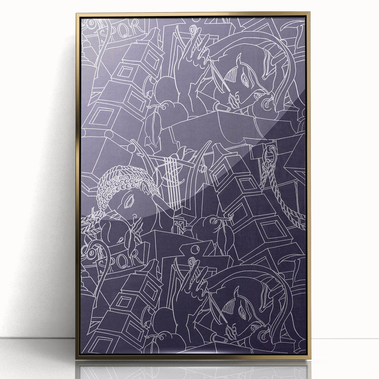 SPQR Modern Line Art Print - Intricate Abstract Design by Victor Proetz