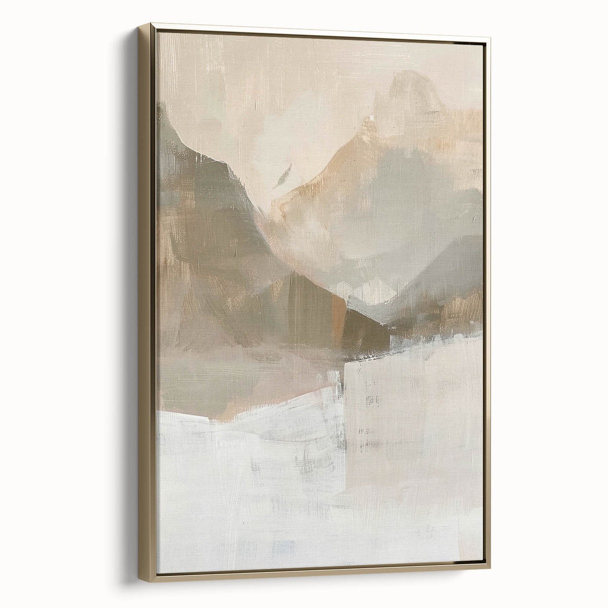 Framed Dining Room Prints – Serene Beige and Brown Landscape