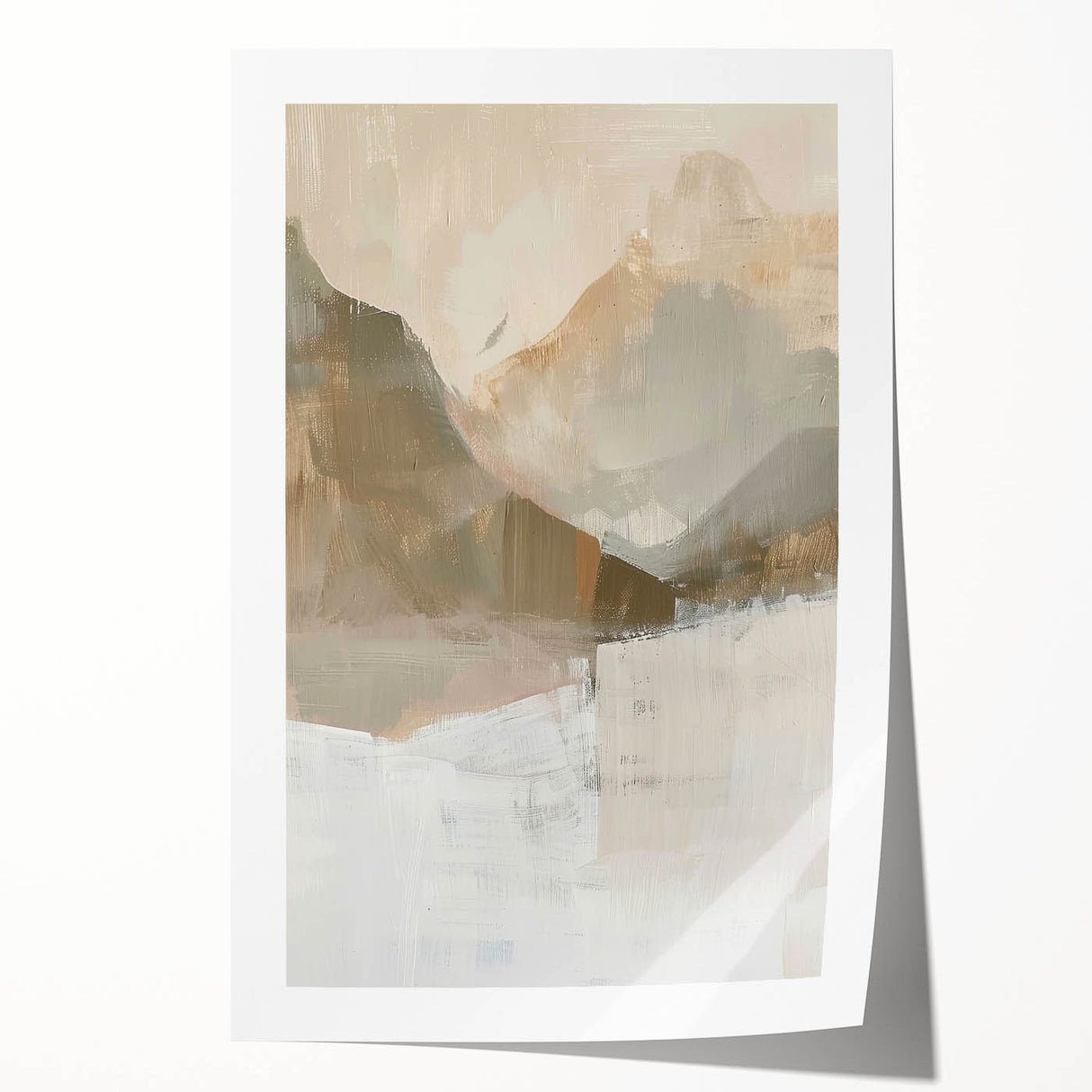 Framed Dining Room Prints – Serene Beige and Brown Landscape