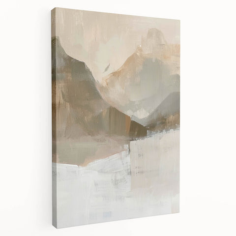 Framed Dining Room Prints – Serene Beige and Brown Landscape