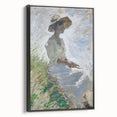 Abstract figurative framed canvas artwork showcasing a striking black side view, perfect for modern home decor, enhancing artistic ambiance and sophistication.