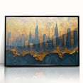 Framed abstract landscape wall art featuring vibrant colors and unique textures, showcased in a sleek black frame, ideal for modern decor. Perfect for enhancing living spaces.