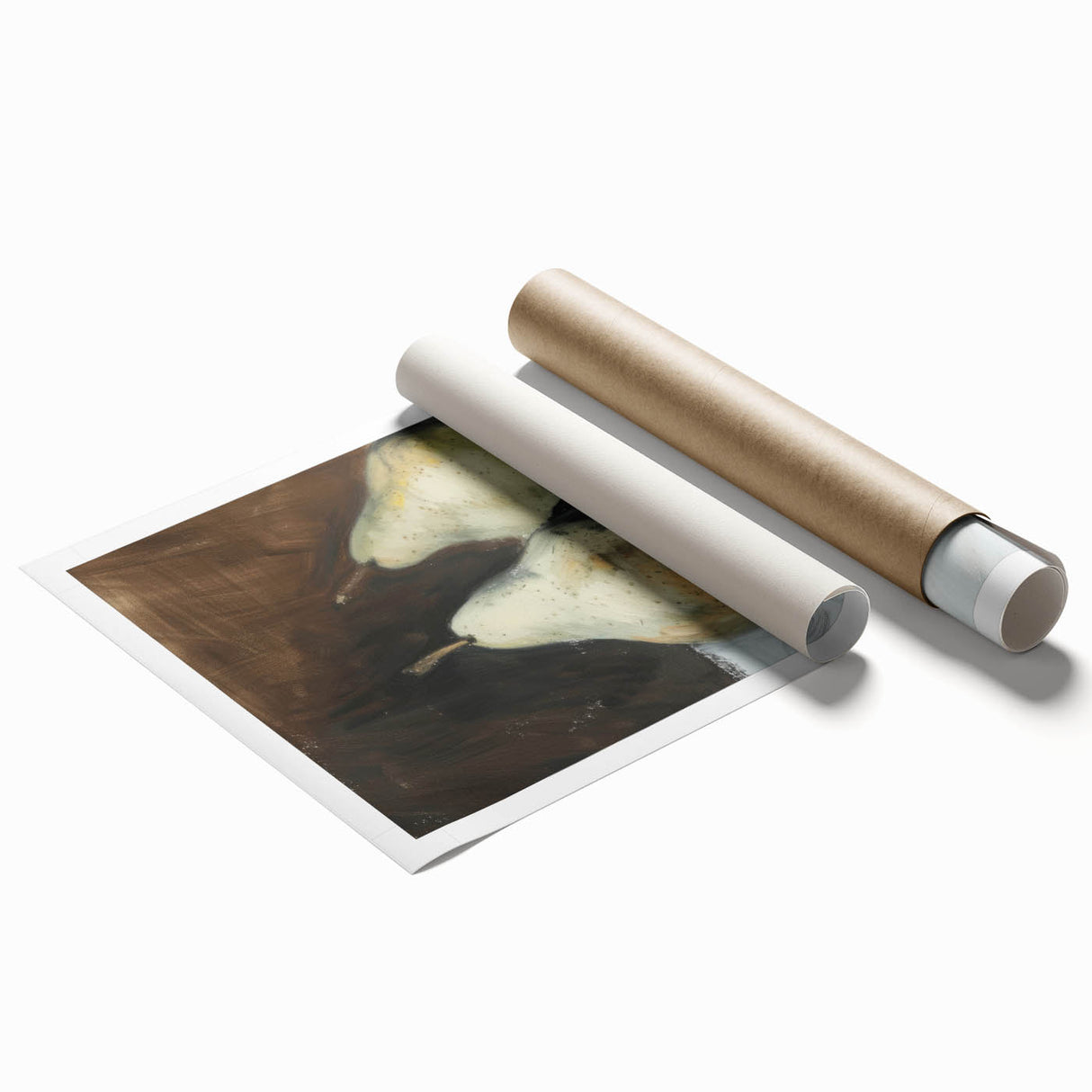 Extra large rolled print featuring an array of fruits in vibrant colors, suitable as classy bathroom wall art.