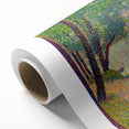Gray Weather by Seurat: Serene Pointillist River Landscape Wall Art